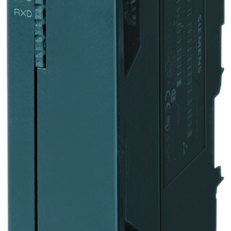 نمای نزدیک از یک واحد منبع تغذیه کوچک، آبی و صنعتی