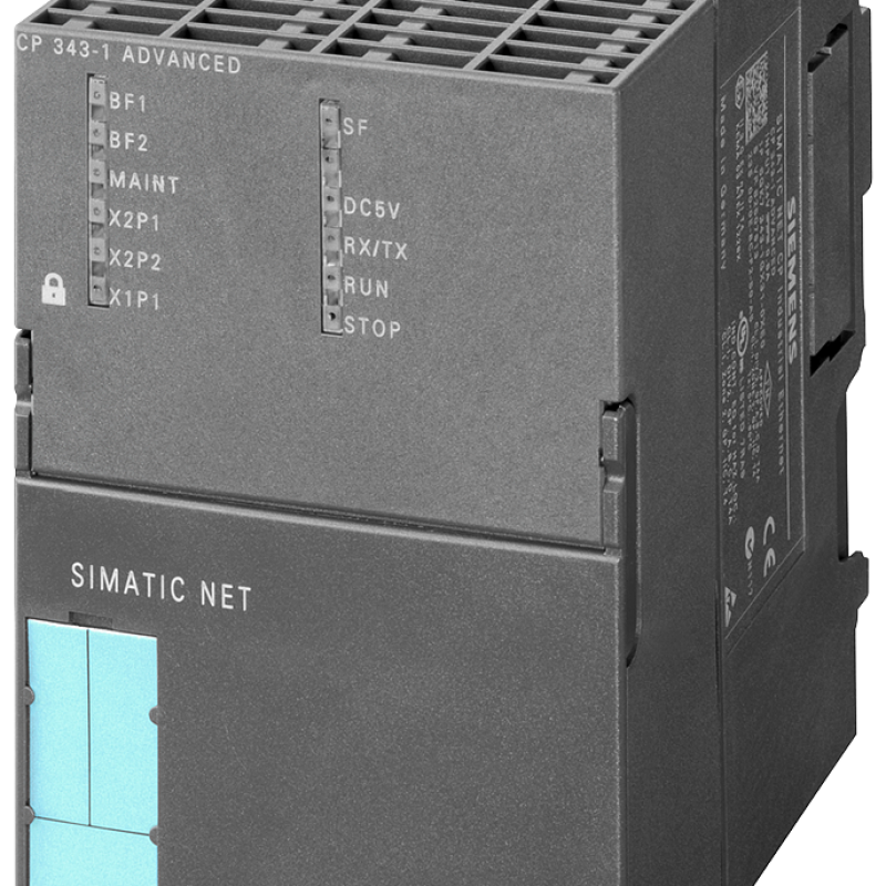 نمای نزدیک از یک دستگاه صنعتی کوچک با صفحه آبی