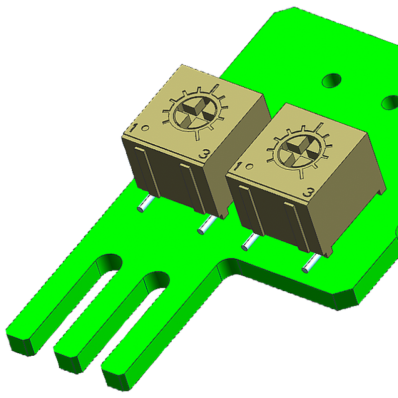 یک دستگاه الکترونیکی سبز با دو کلید روی آن