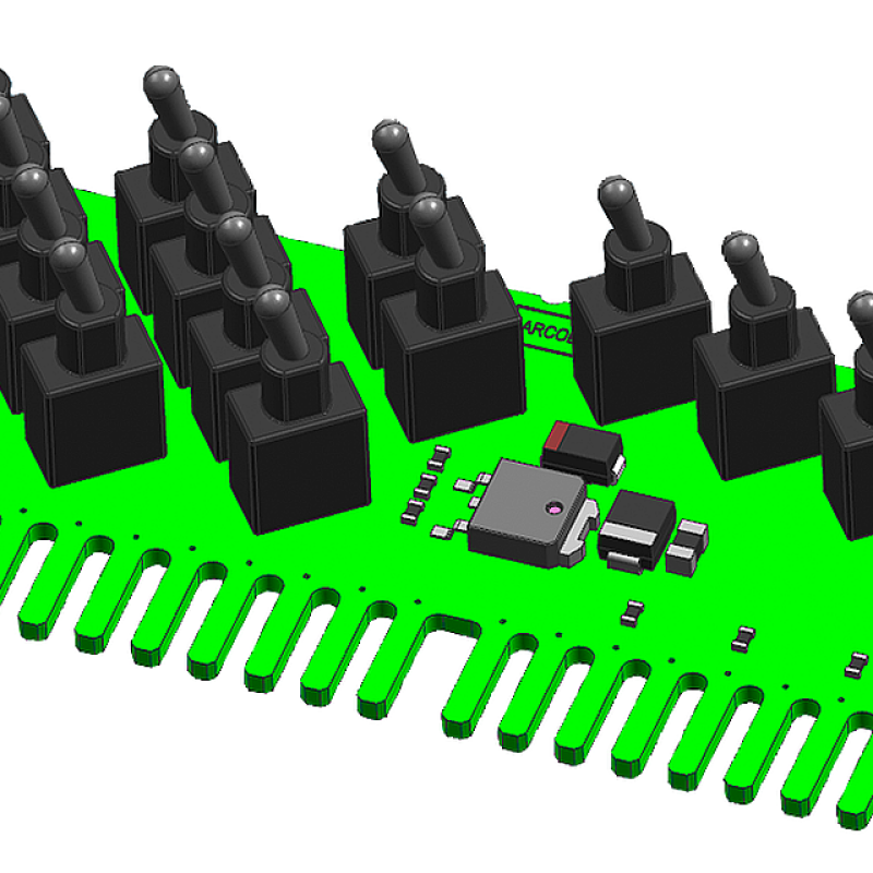 لوحة كمبيوتر بها مجموعة من المكونات الإلكترونية