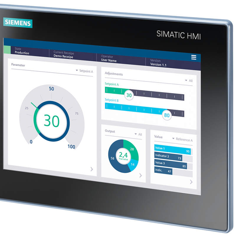 نمای نزدیک از یک مانیتور با ساعت روی آن