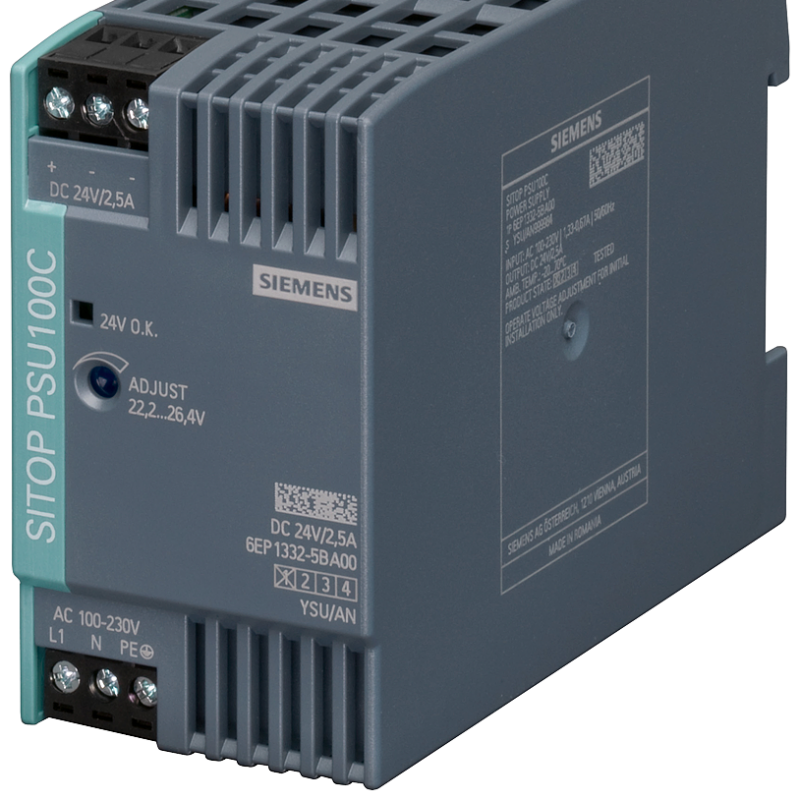 نمای نزدیک از یک دستگاه منبع تغذیه با پس زمینه سفید