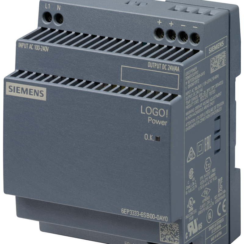 نمای نزدیک از یک واحد منبع تغذیه سه فاز با یک خروجی