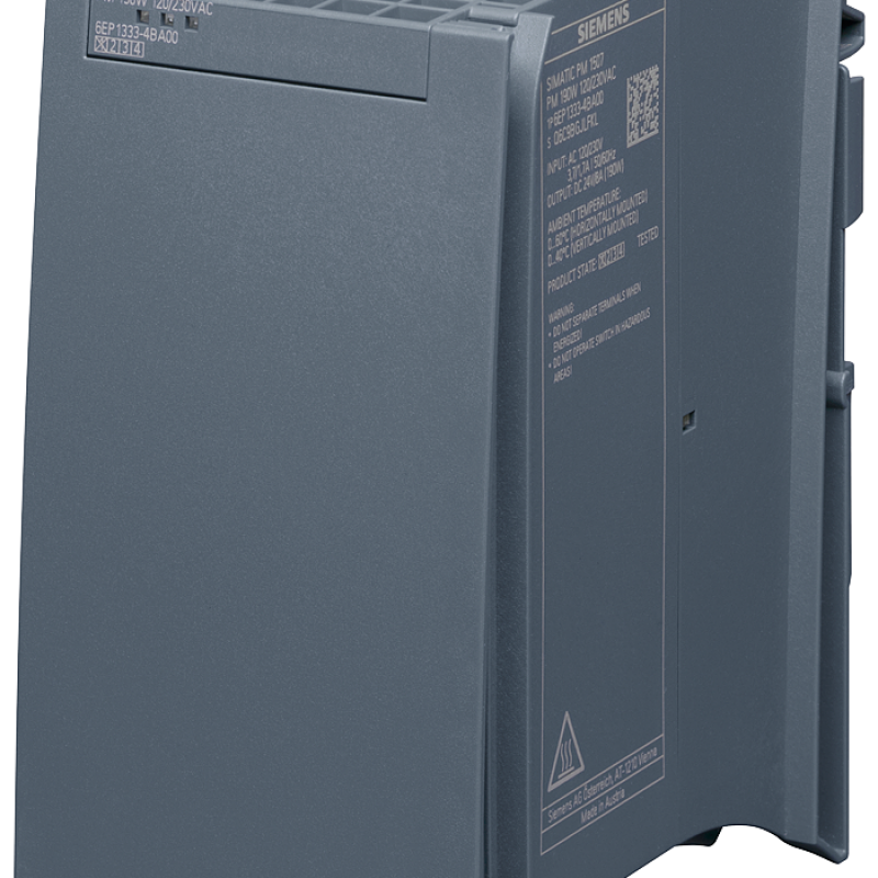 نمای نزدیک از یک منبع تغذیه خاکستری با پس زمینه سفید