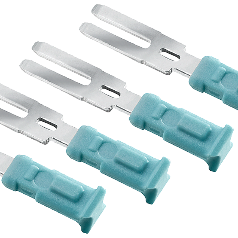 چهار تیغه با دسته آبی و تیغه سفید