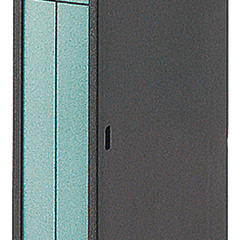 نمای نزدیک از یک دستگاه سیاه و آبی با زمینه سیاه