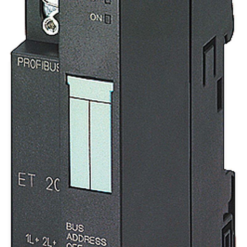 نمای نزدیک از یک منبع تغذیه مشکی با یک دکمه سفید
